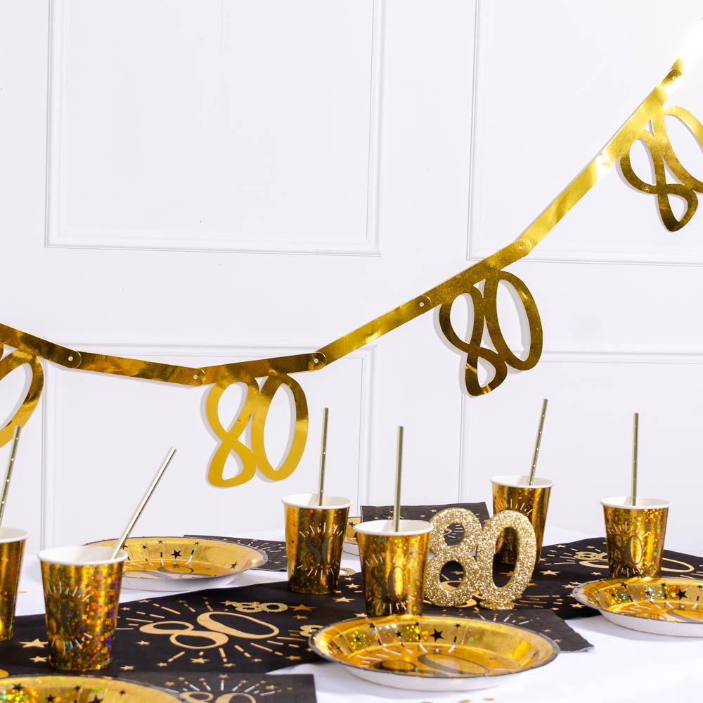 Click to view product details and reviews for 80th Birthday Gold Bunting.