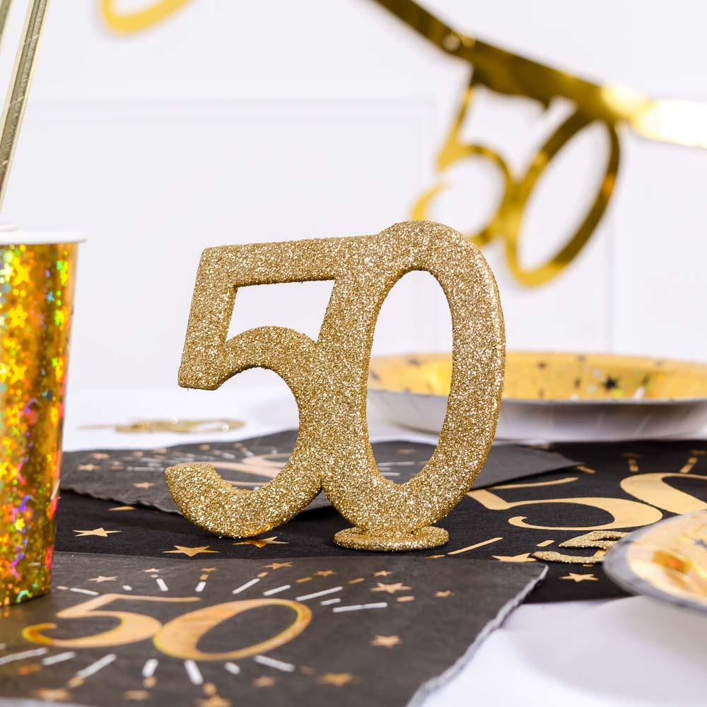 Click to view product details and reviews for 50th Birthday Glitter Table Decoration.