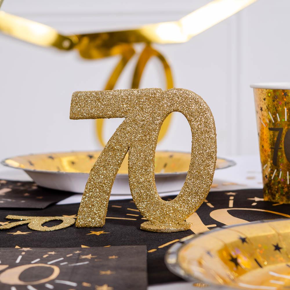 Click to view product details and reviews for 70th Birthday Glitter Table Decoration.
