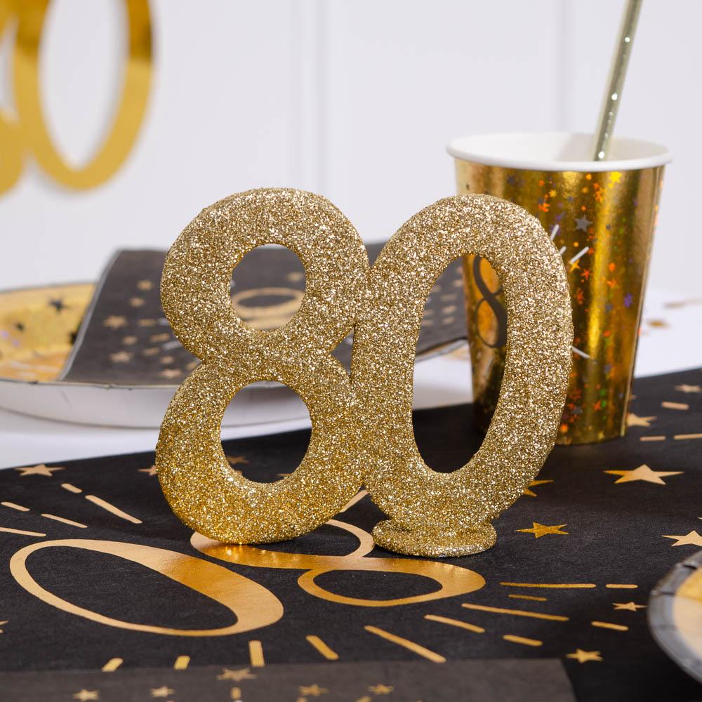 Click to view product details and reviews for 80th Birthday Glitter Table Decoration.