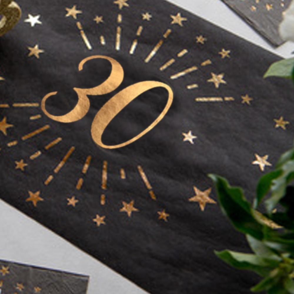 Click to view product details and reviews for 30th Birthday Black Gold Sparkle Table Runner.