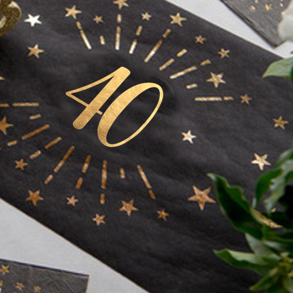 Click to view product details and reviews for 40th Birthday Black Gold Sparkle Table Runner.