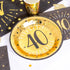 40th Birthday Black & Gold Sparkle Plates (x10)