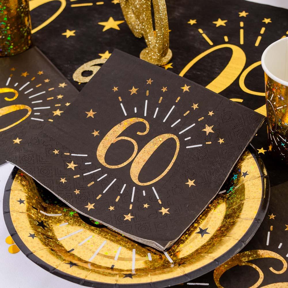 60th Birthday Sparkling Napkins (x10) | 60th Birthday Ideas | Party