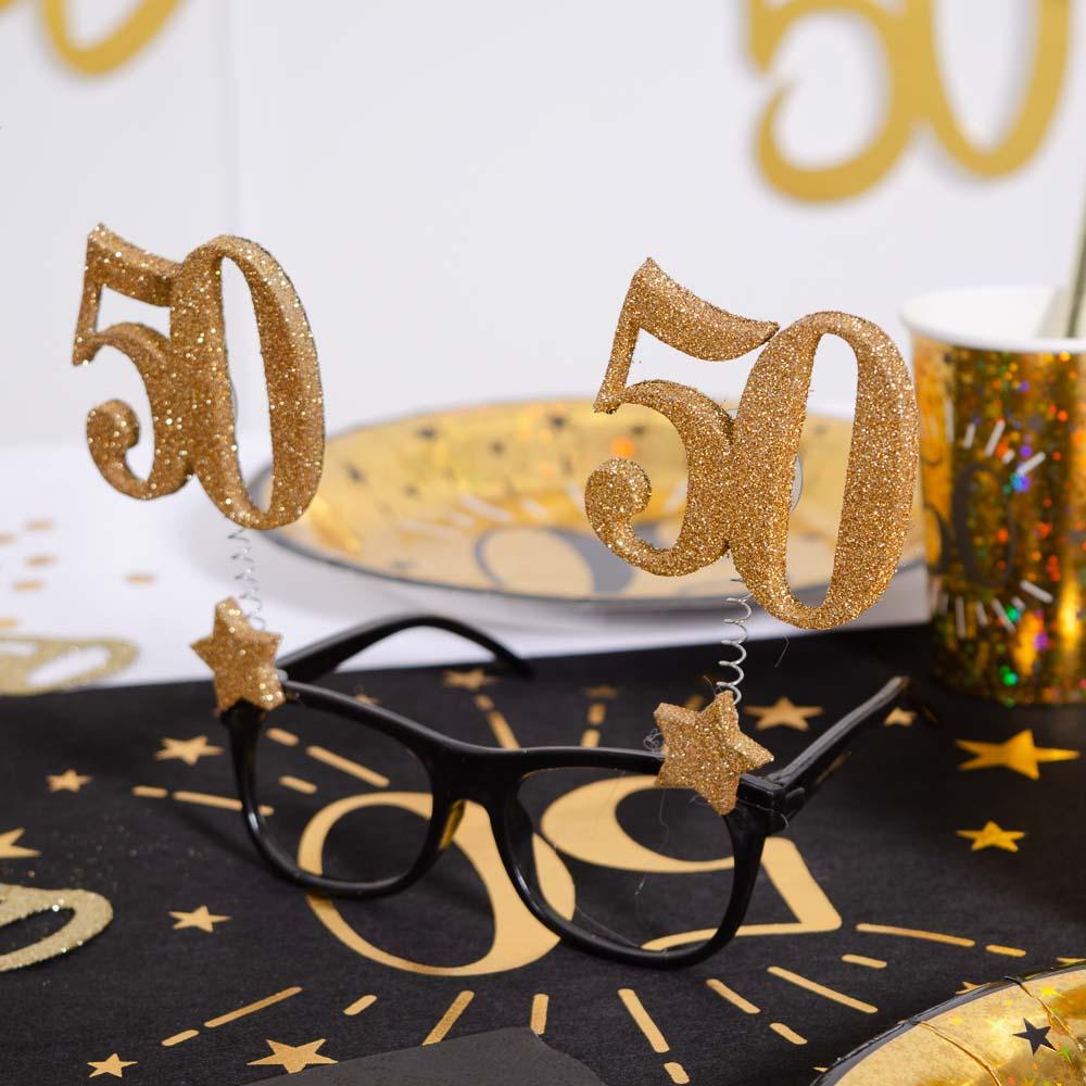 50th Birthday Glitter Sparkle Glasses