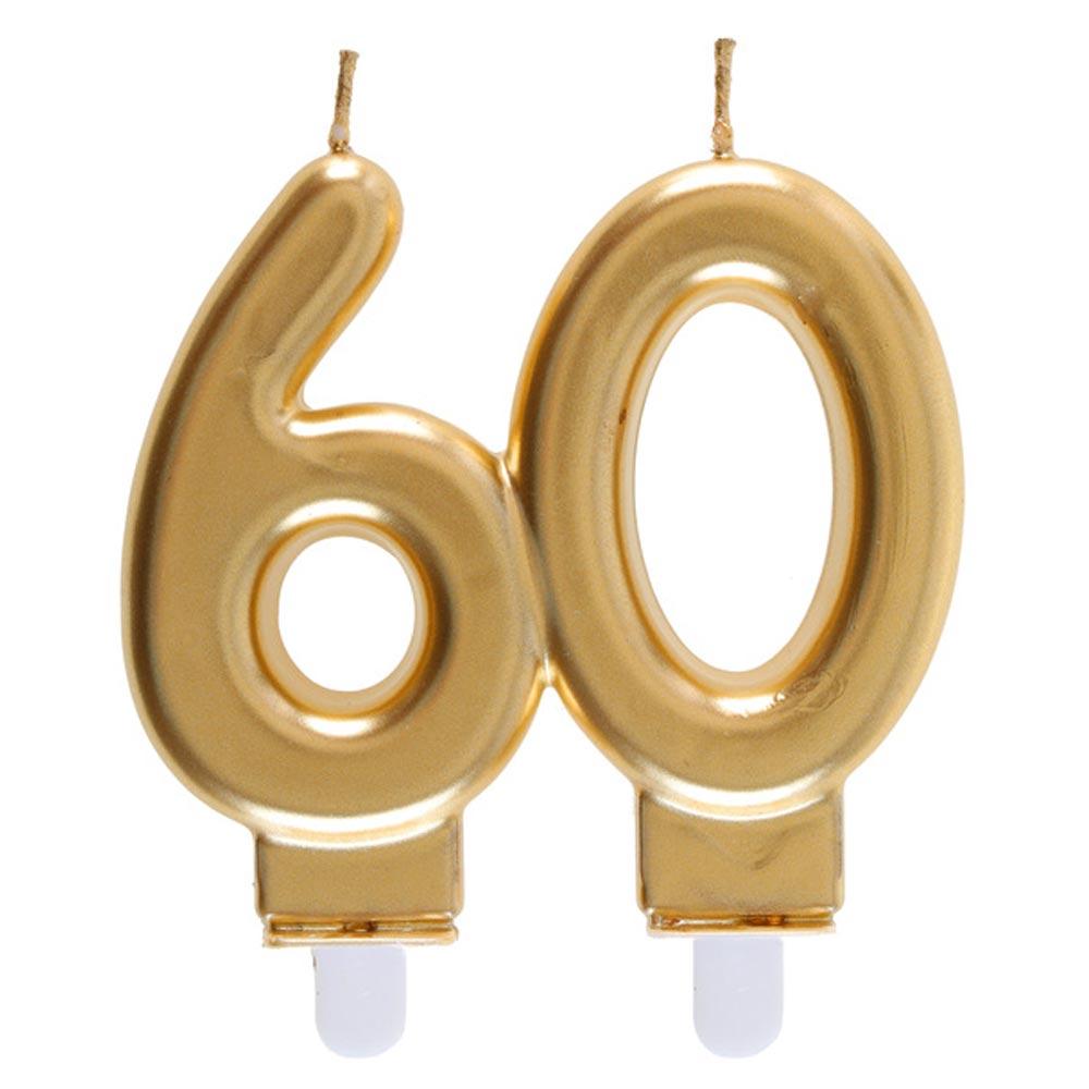 Click to view product details and reviews for 60th Birthday Gold Candle.