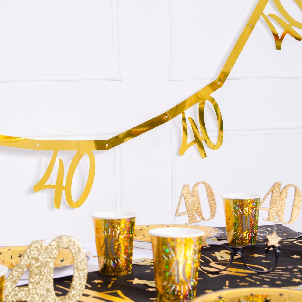 Click to view product details and reviews for 40th Birthday Gold Bunting.