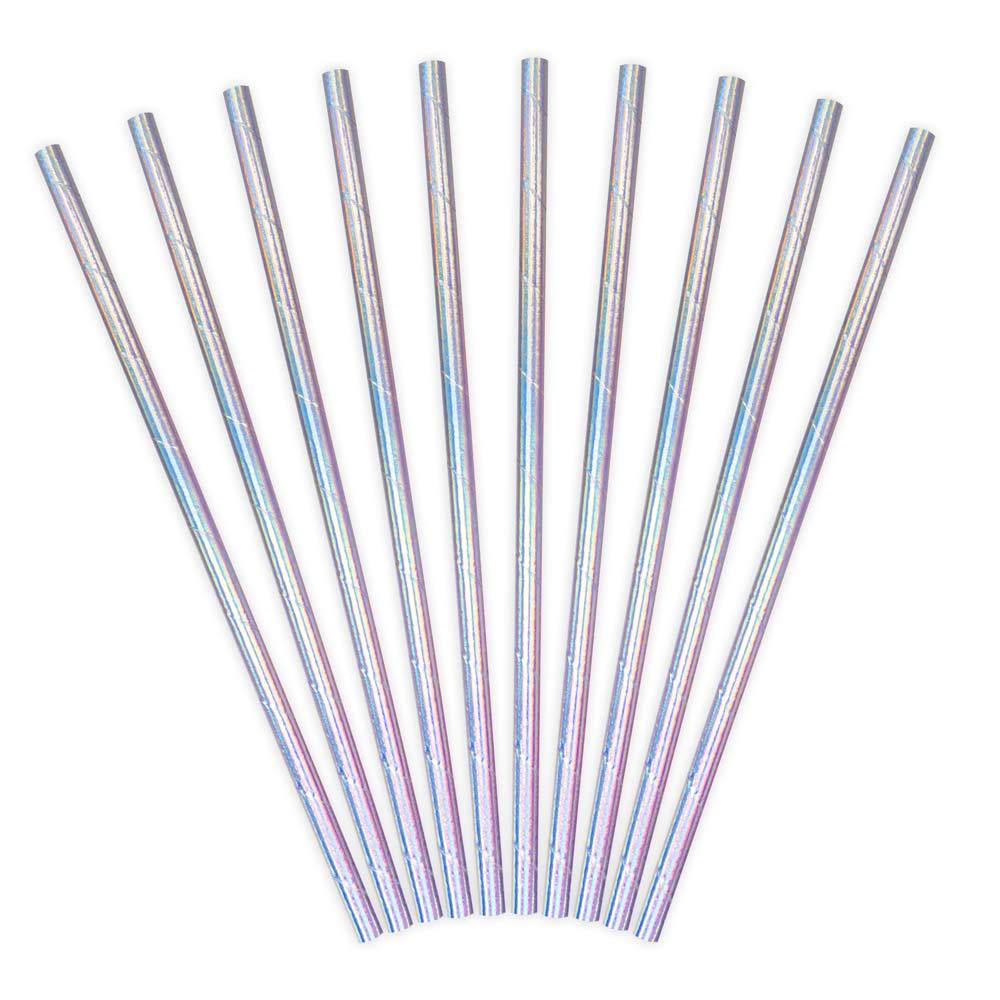 Click to view product details and reviews for Iridescent Paper Straws X10.
