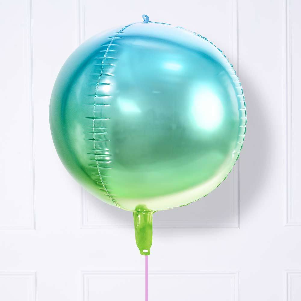 Ombre Foil Balloon Ball Blue Green