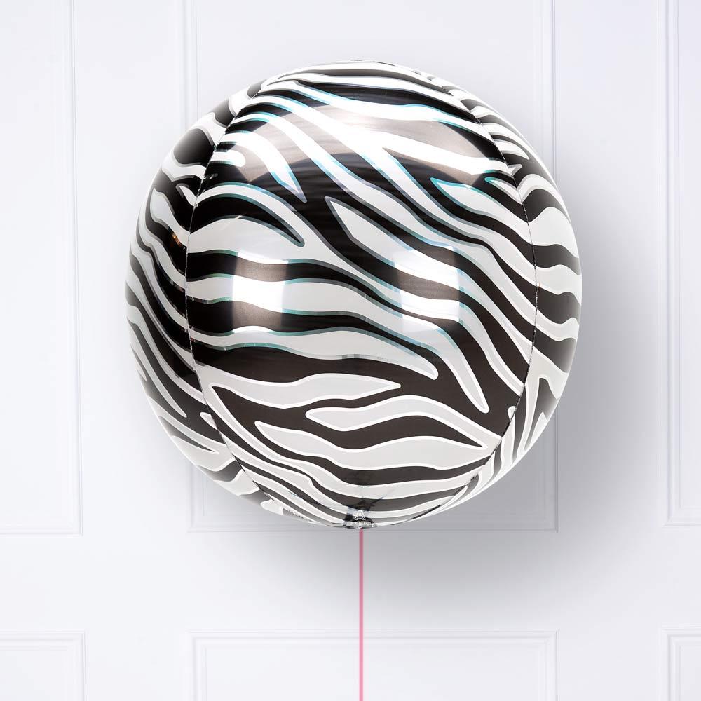 Click to view product details and reviews for Zebra Print Orb Foil Balloon.