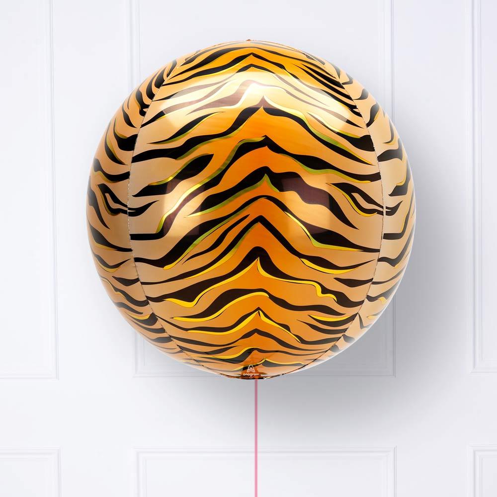 Tiger Print Orb Foil Balloon