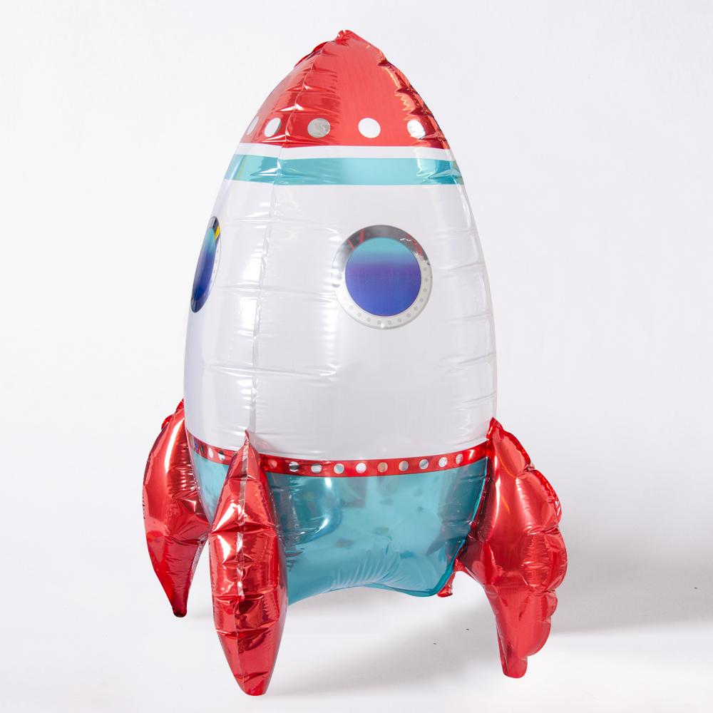 Rocket Ship 3d Air Filled Foil Balloon