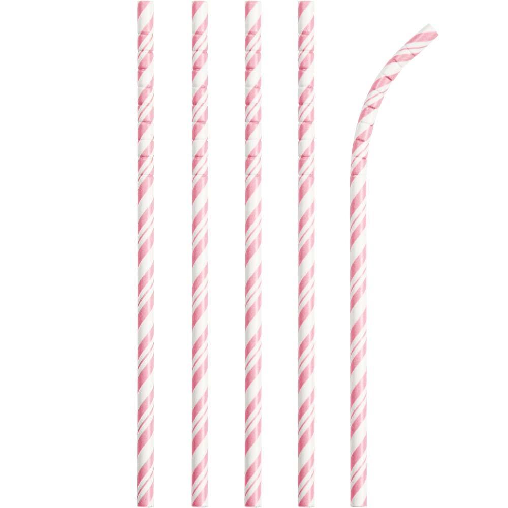 Click to view product details and reviews for Striped Eco Flex Paper Straws Pastel Pink X24.