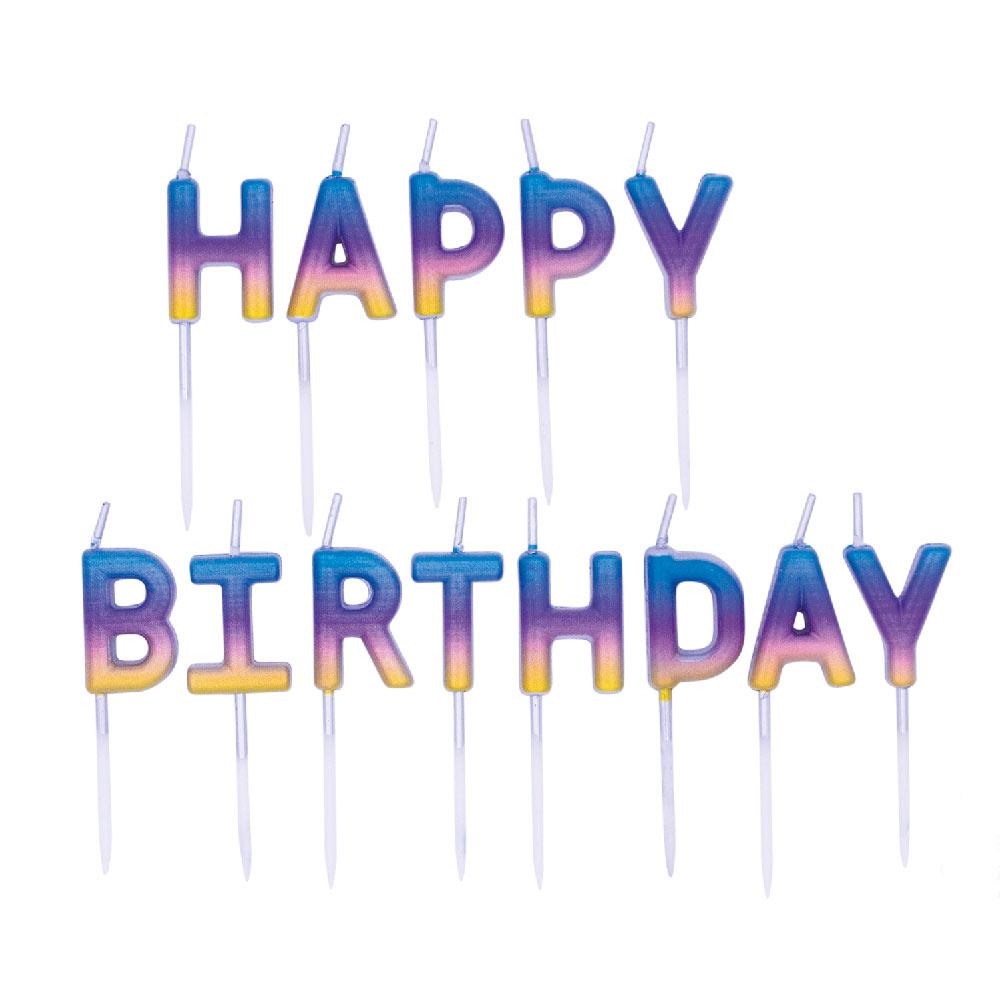 Click to view product details and reviews for Metallic Rainbow Happy Birthday Candles.