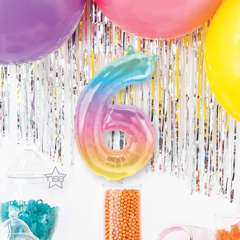 Click to view product details and reviews for Air Fill Ombre 16 Number 6 Balloon.