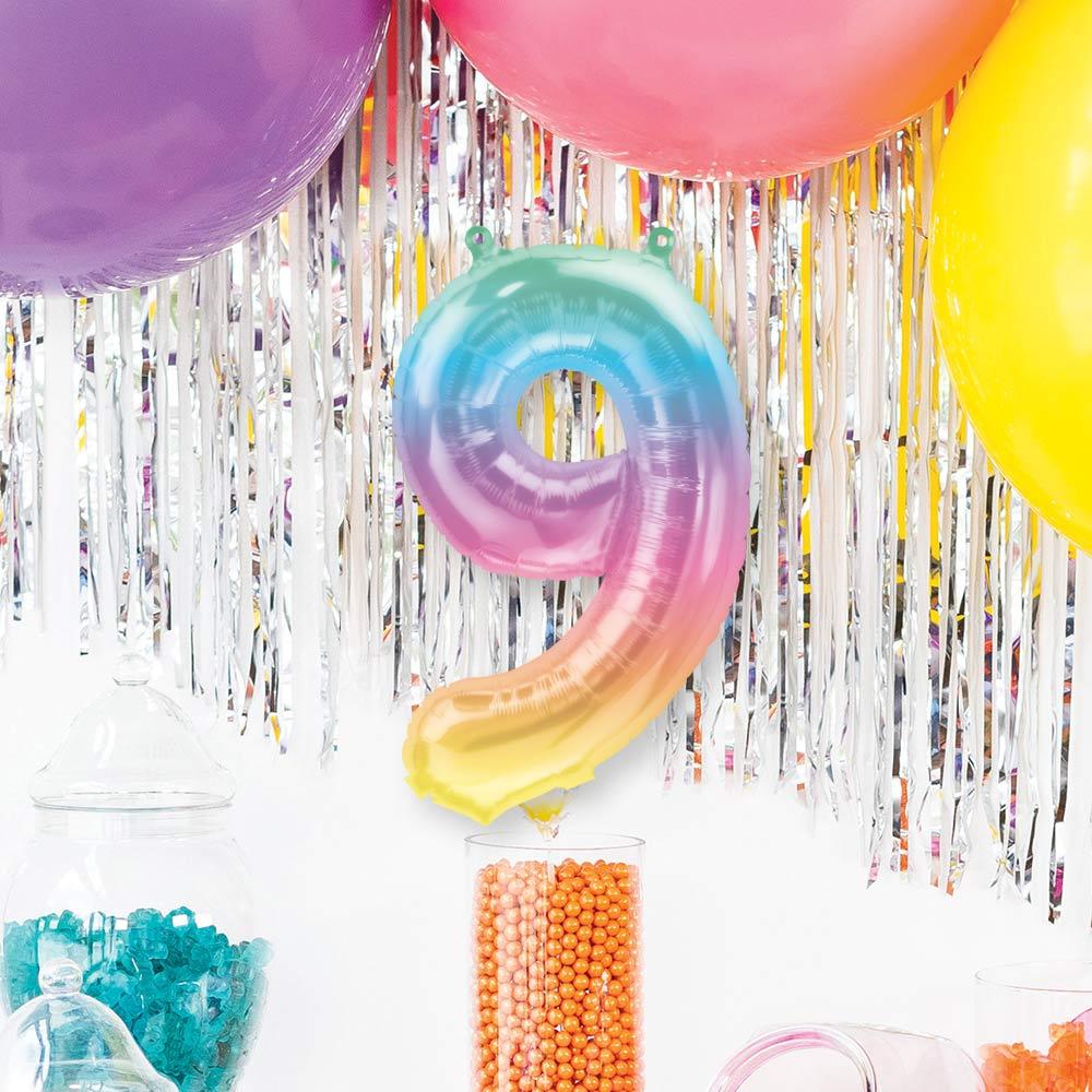 Click to view product details and reviews for Air Fill Ombre 16 Number 9 Balloon.