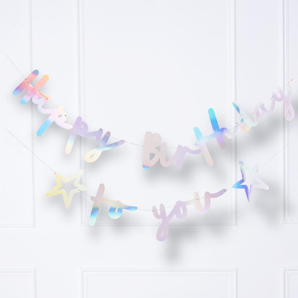 Click to view product details and reviews for Iridescent Happy Birthday To You Banner Double Layered.