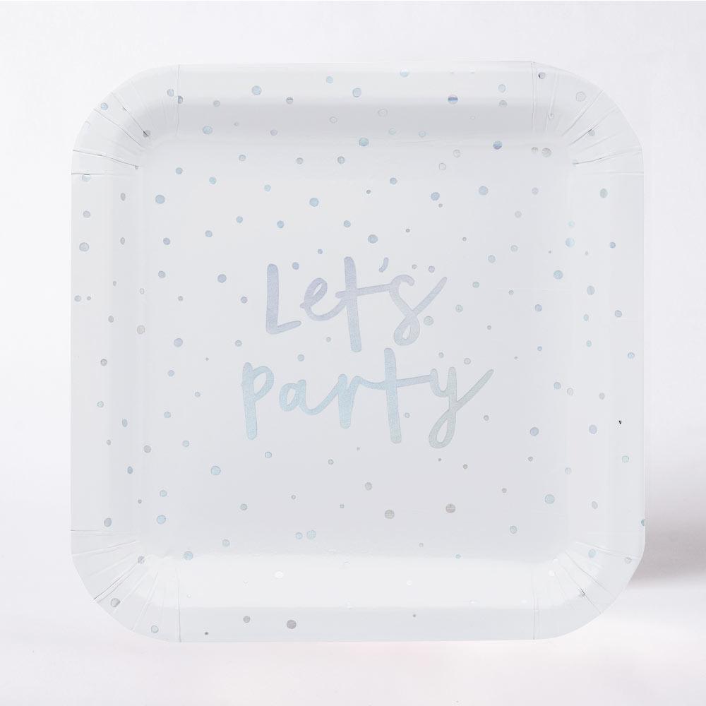 Iridescent Lets Party Paper Plates X10