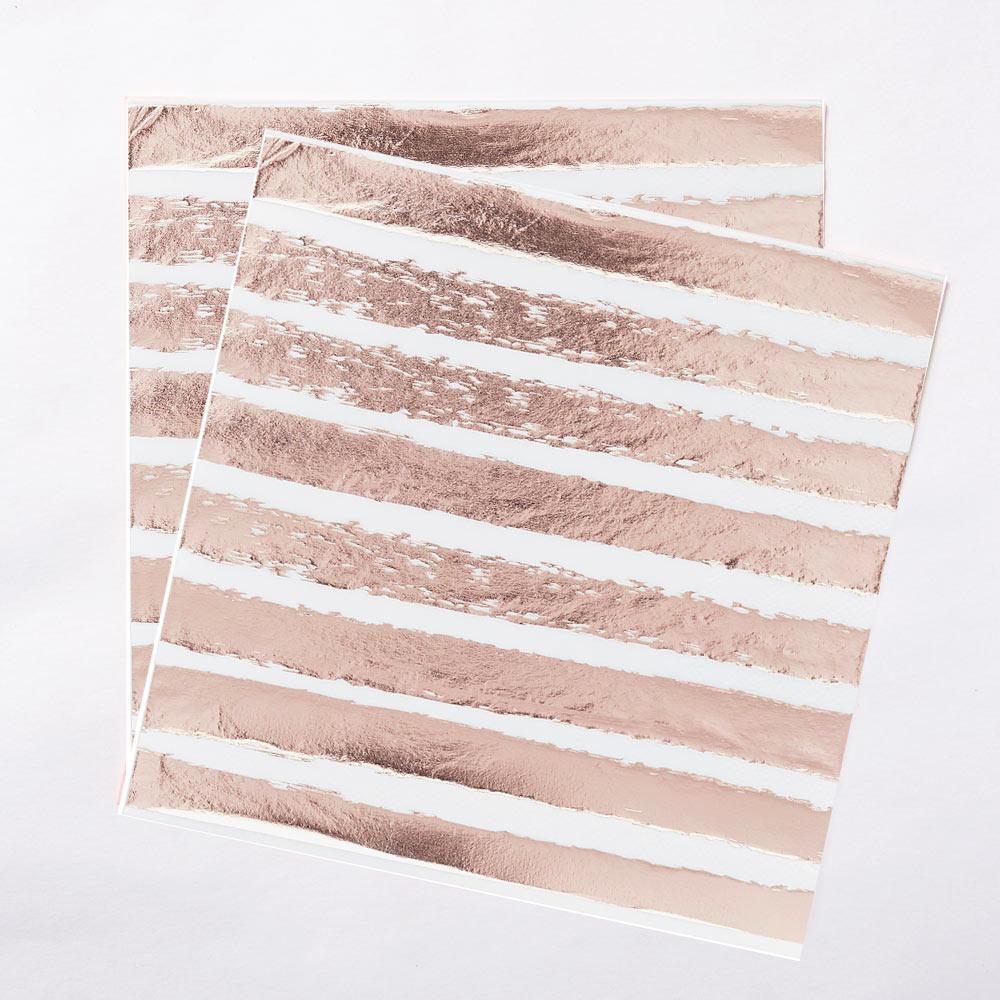 Rose Gold Striped Napkins X20