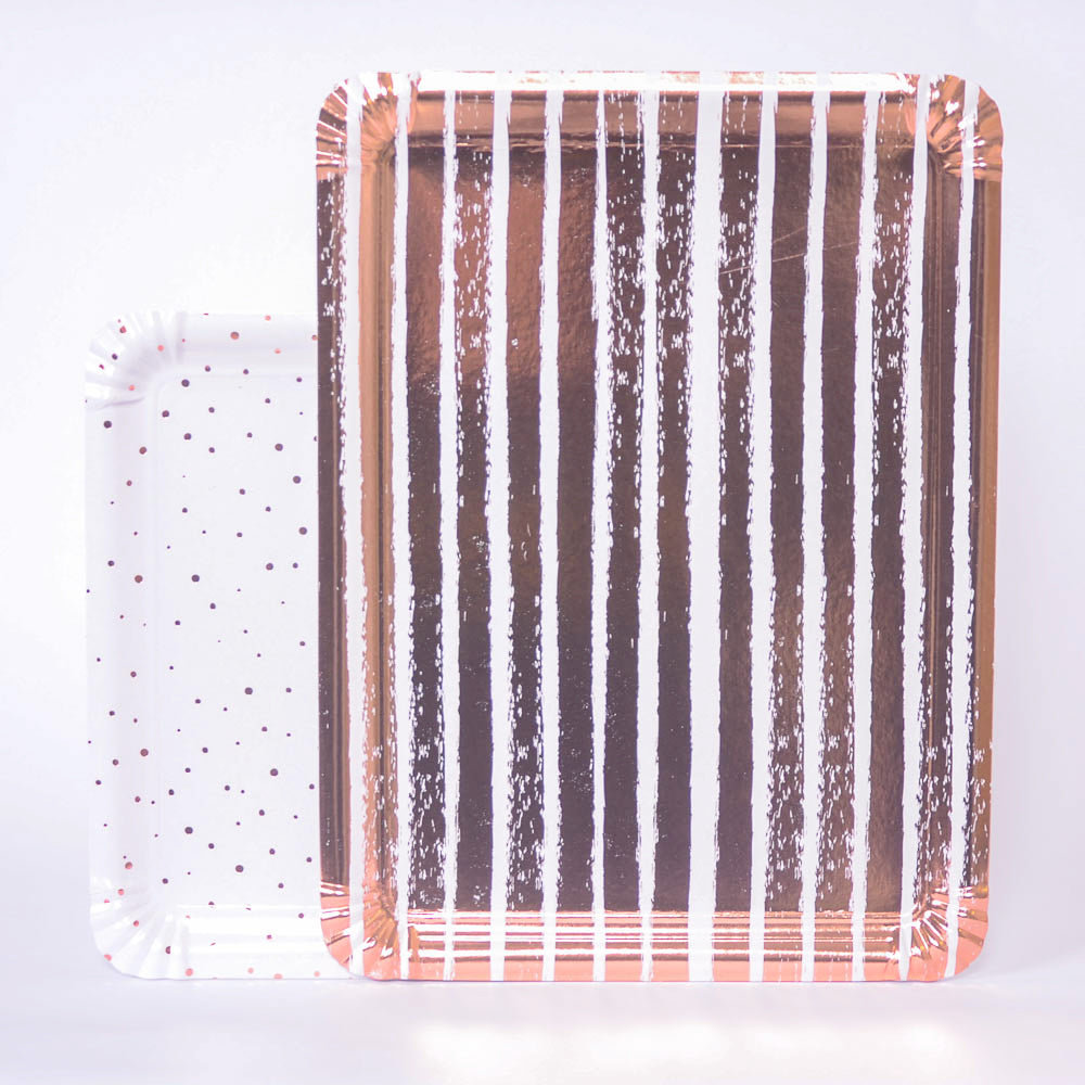 Rose Gold Paper Trays X4