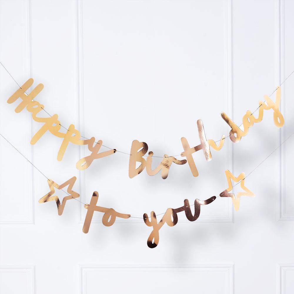 Click to view product details and reviews for Gold Happy Birthday To You Banner Double Layered.