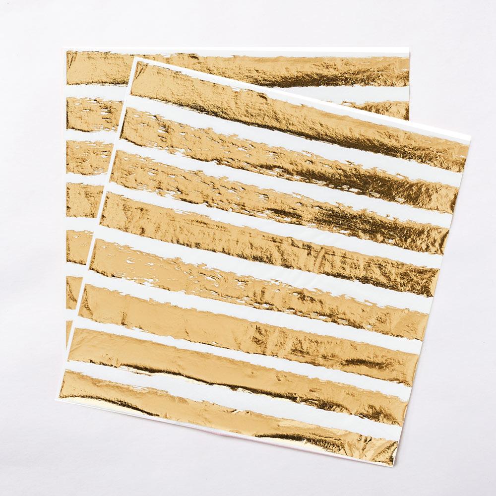 Click to view product details and reviews for Gold Striped Napkins X20.