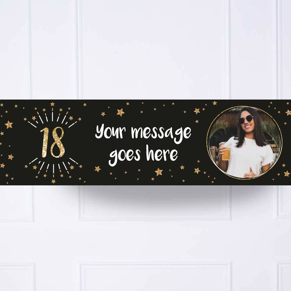 Click to view product details and reviews for Black Gold 18th Personalised Party Banner.