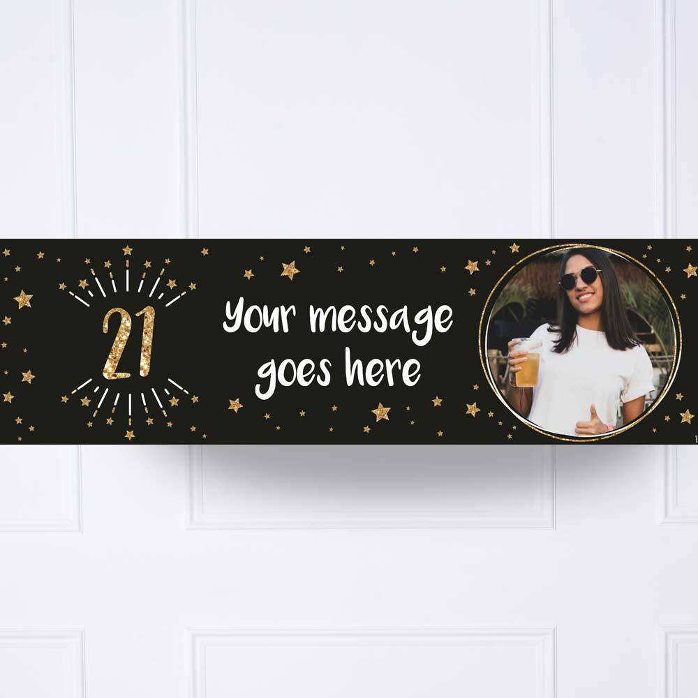 Click to view product details and reviews for Black Gold 21st Birthday Personalised Party Banner.