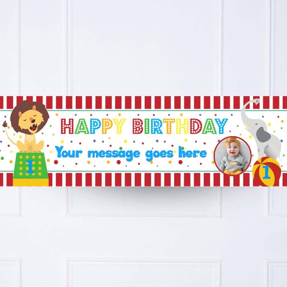 Click to view product details and reviews for Circus 1st Birthday Personalised Party Banner.