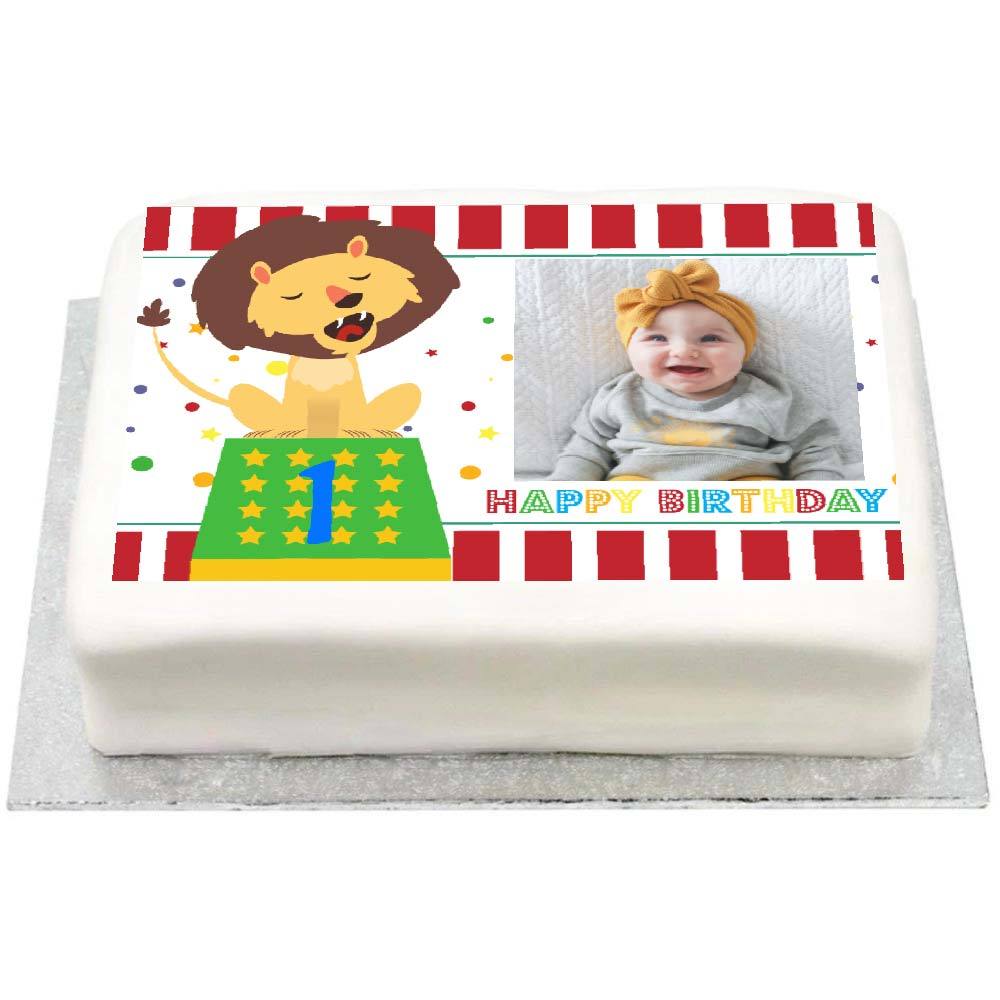 Click to view product details and reviews for Personalised Photo Cake Circus 1st Birthday.