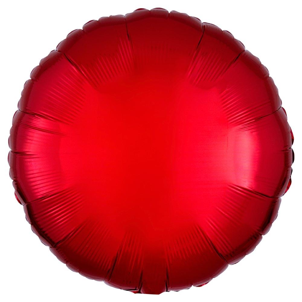 Circle Foil Balloon Metallic Red