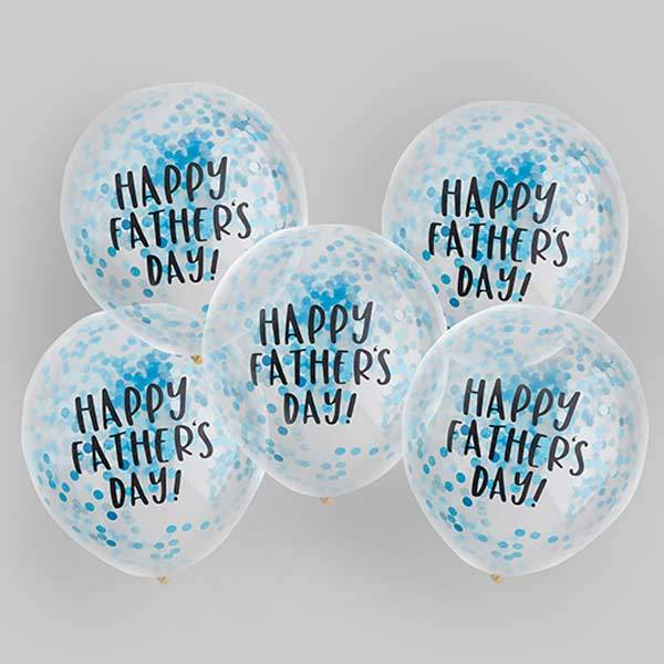 Happy Fathers Day Confetti Balloons X5