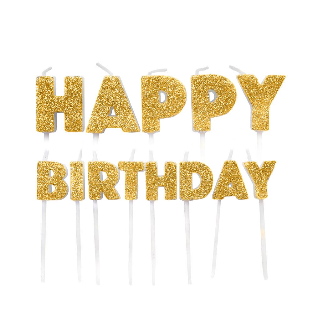 Click to view product details and reviews for Happy Birthday Candles Gold.