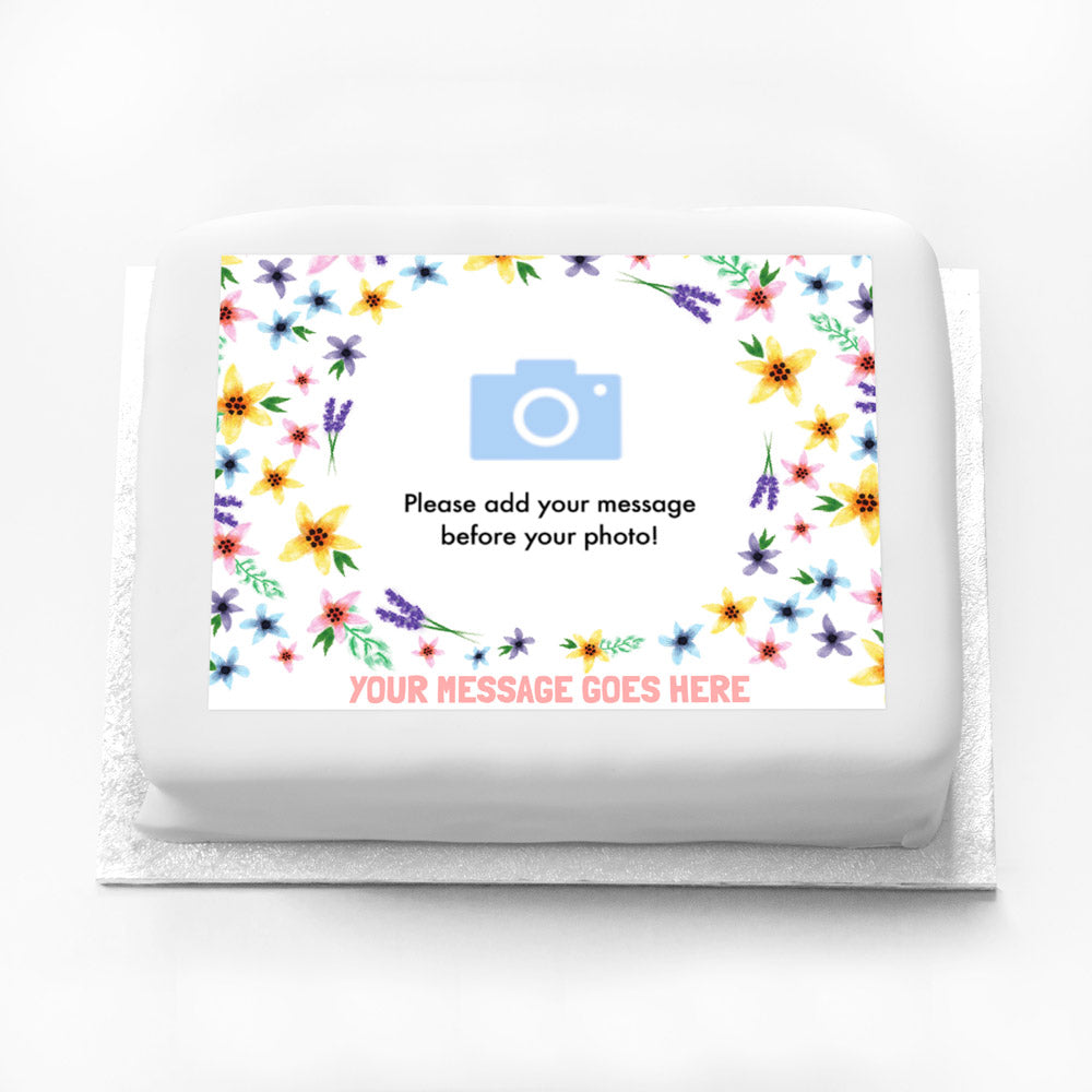 Click to view product details and reviews for Personalised Photo Cake Fancy Floral.