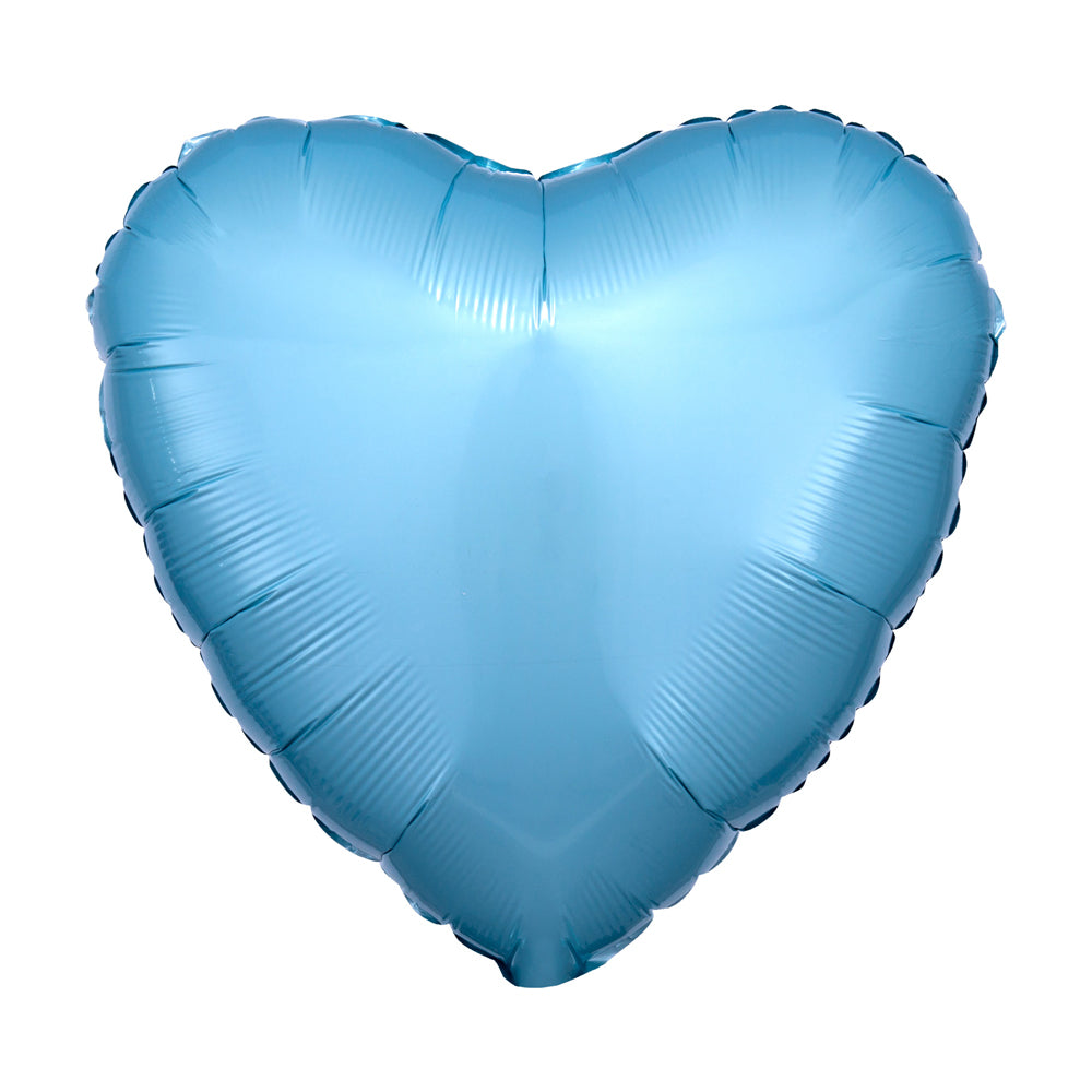 Heart Foil Balloon Metallic Pastel Blue