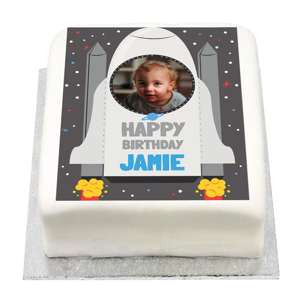 Click to view product details and reviews for Personalised Photo Cake 321…blast Off.