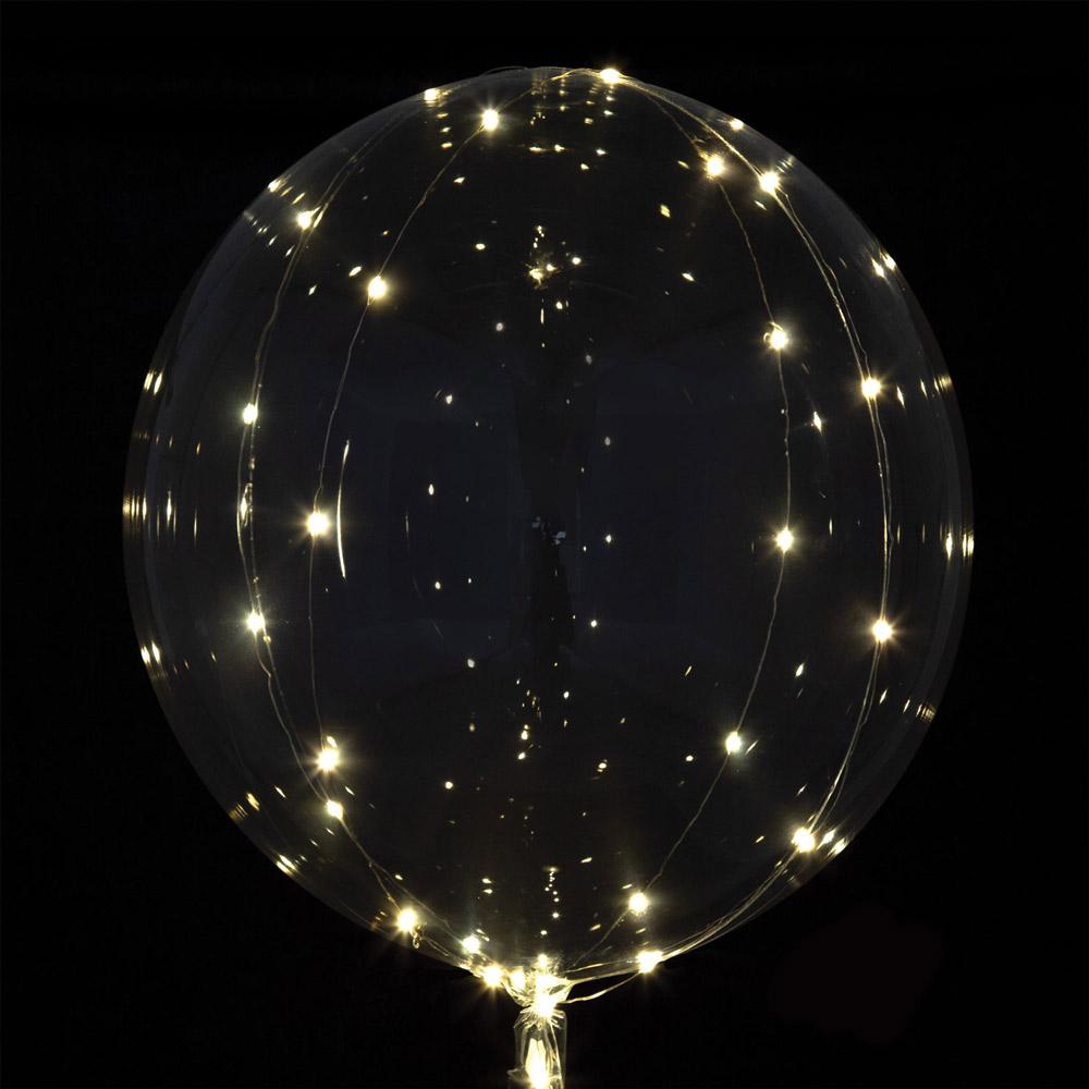 Jumbo Crystal Clear Led Balloon White