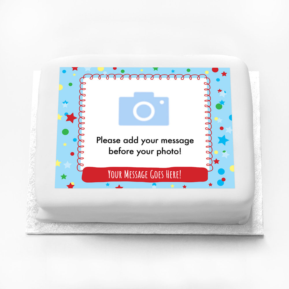 Click to view product details and reviews for Personalised Photo Cake Spots Stars.