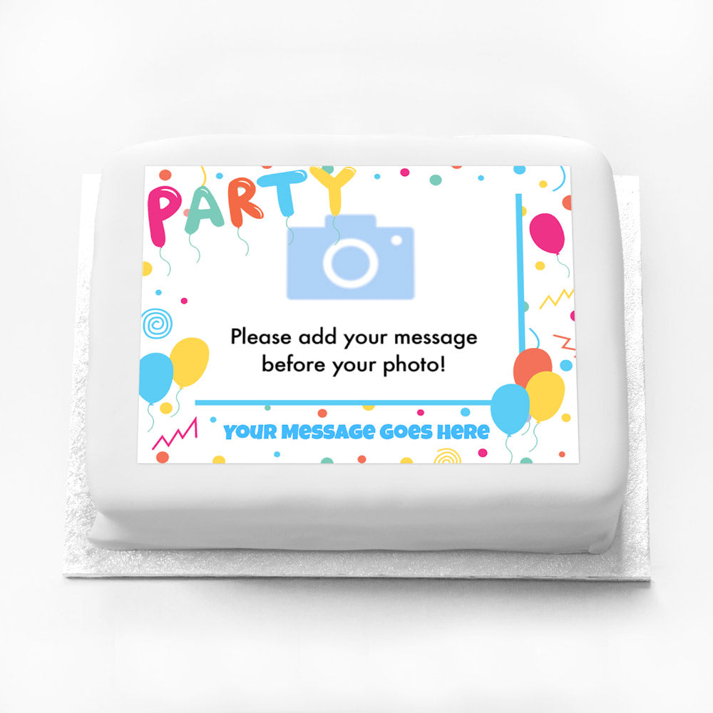 Personalised Photo Cake Balloons Confetti Kids Birthday