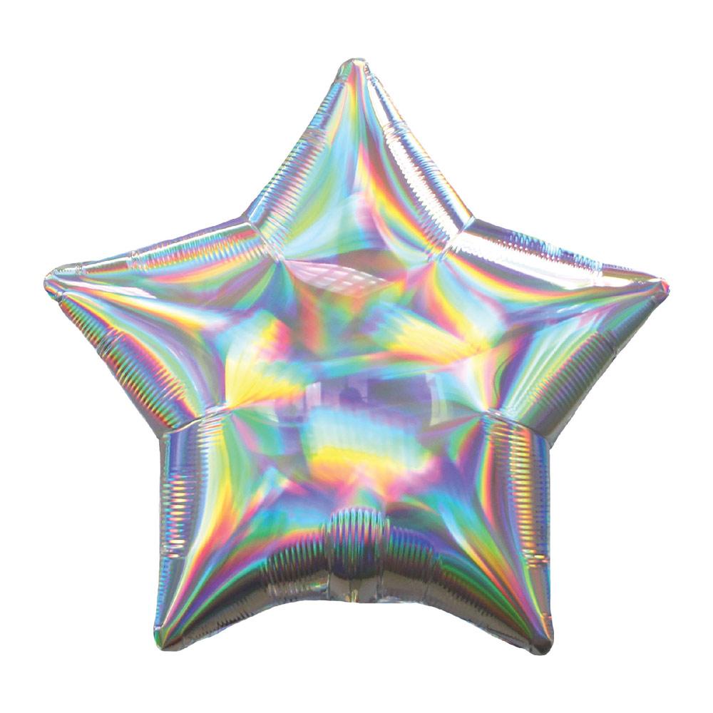 Click to view product details and reviews for Star Foil Balloon Silver Iridescent.