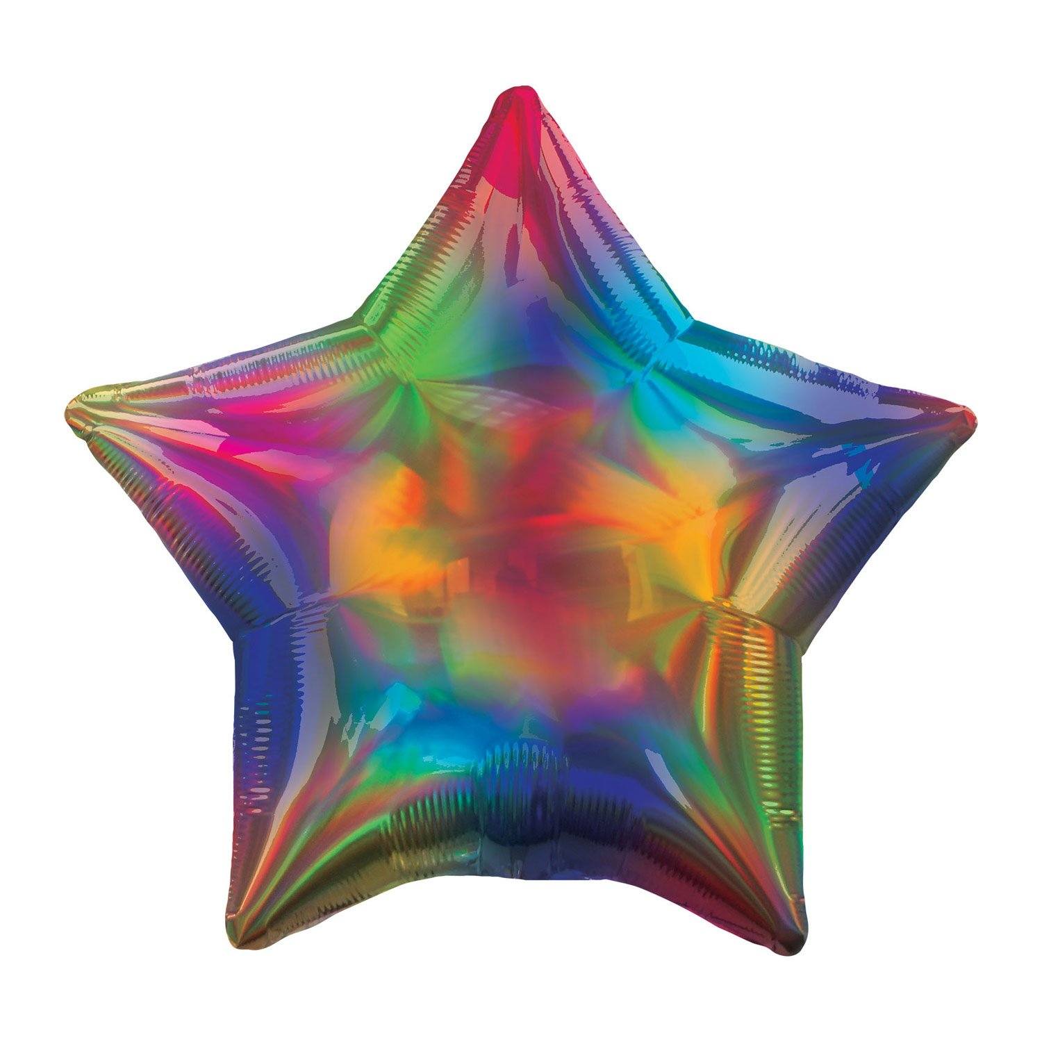 Star Foil Balloon Rainbow Iridescent