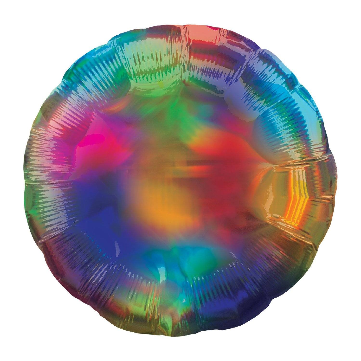 Circle Foil Balloon Iridescent Rainbow