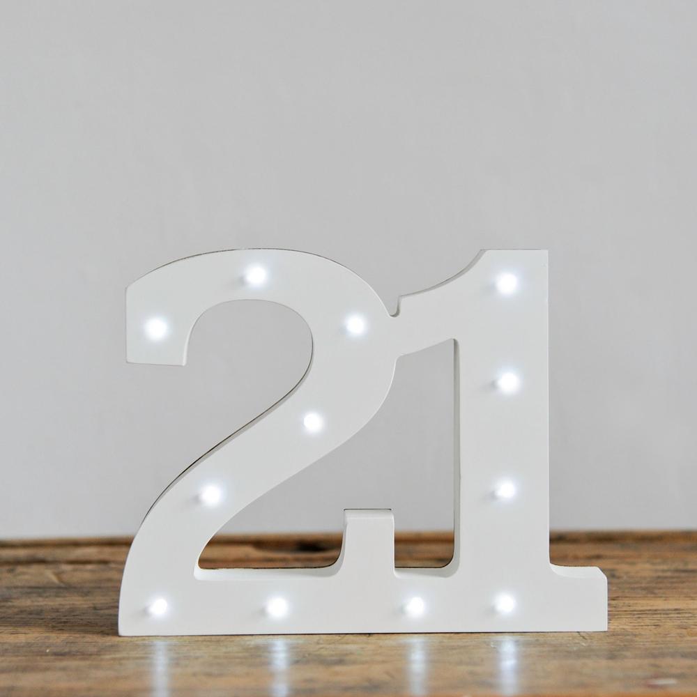21st Birthday Led Lights White