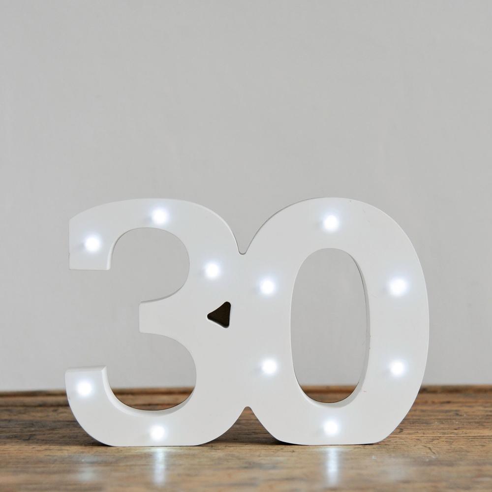 30th Birthday Led Lights White