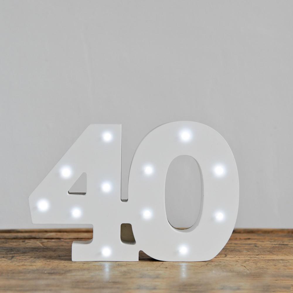 40th Birthday Led Lights White