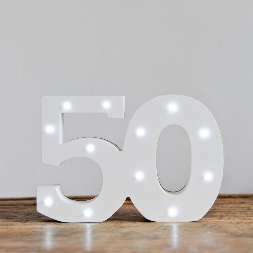 50th Birthday Led Lights White