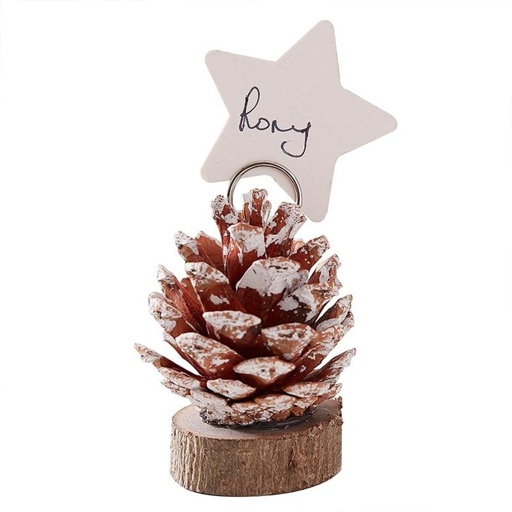 Pine Cone Christmas Place Card Holders X6