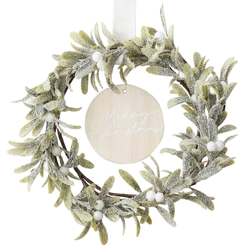 Click to view product details and reviews for Mistletoe Merry Christmas Door Wreath.