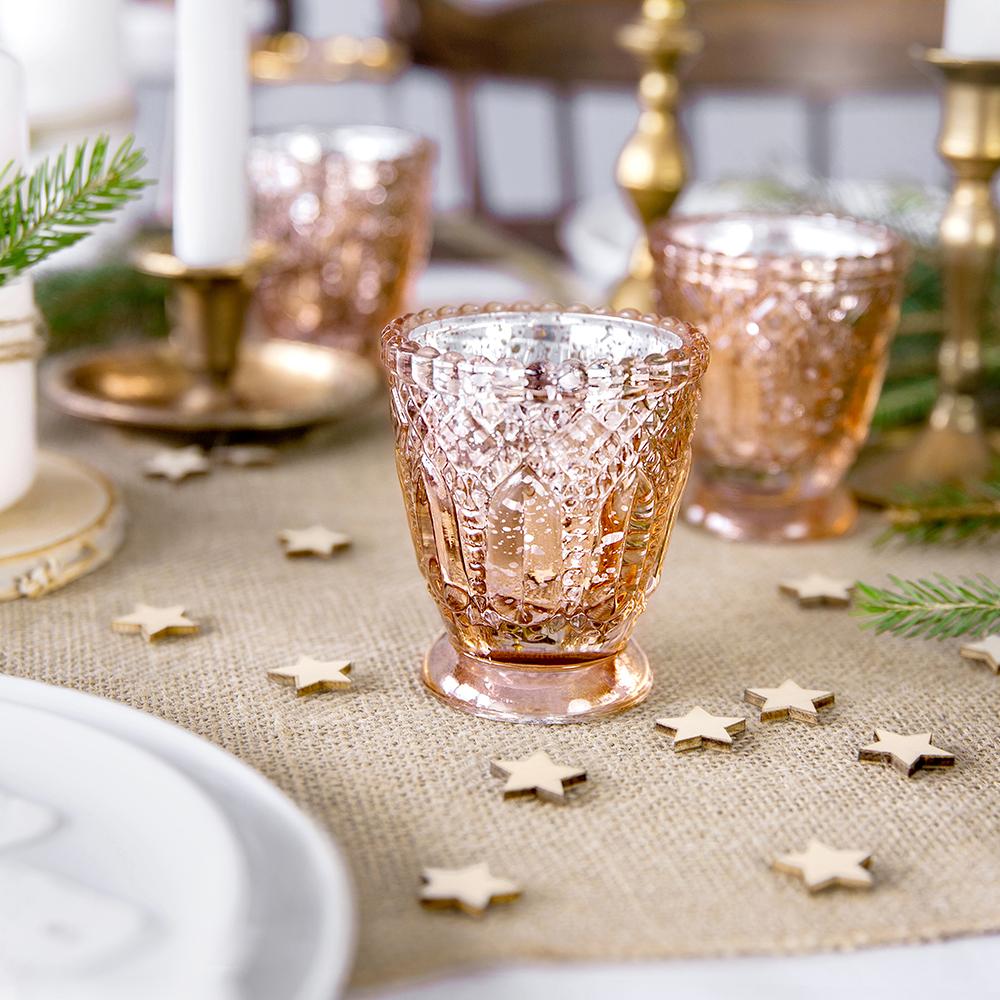 Click to view product details and reviews for Embossed Tealight Holder Rose Gold X4.