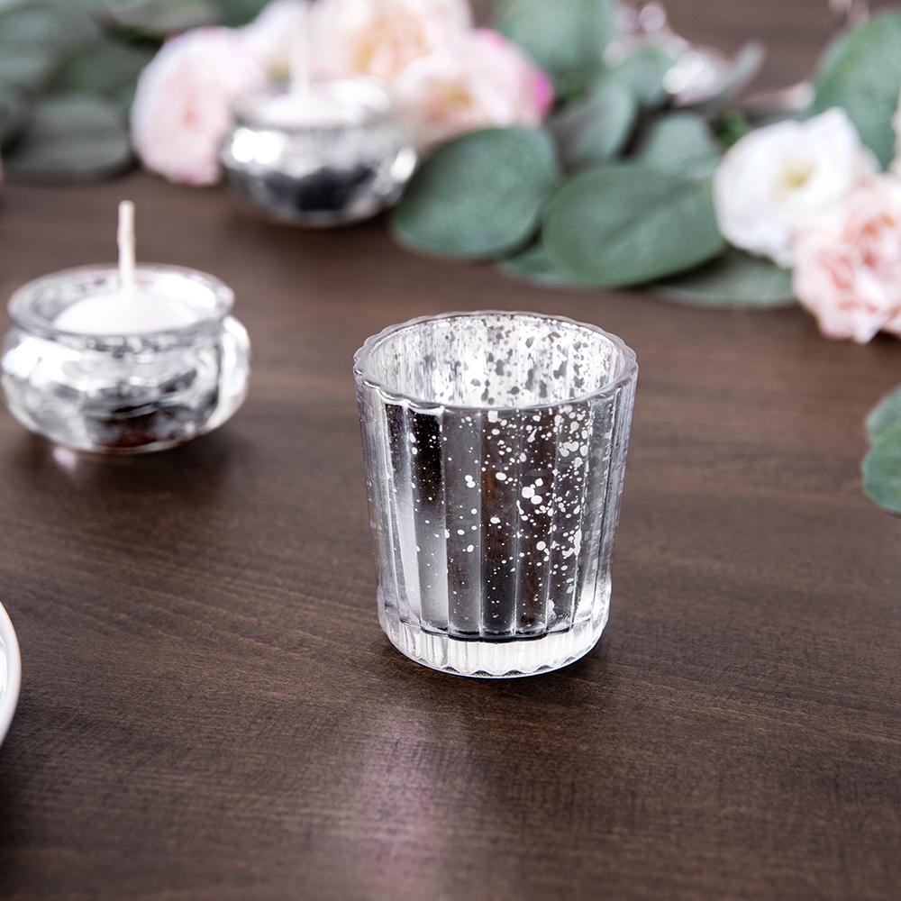 Click to view product details and reviews for 6cm Silver Tealight Holders X4.